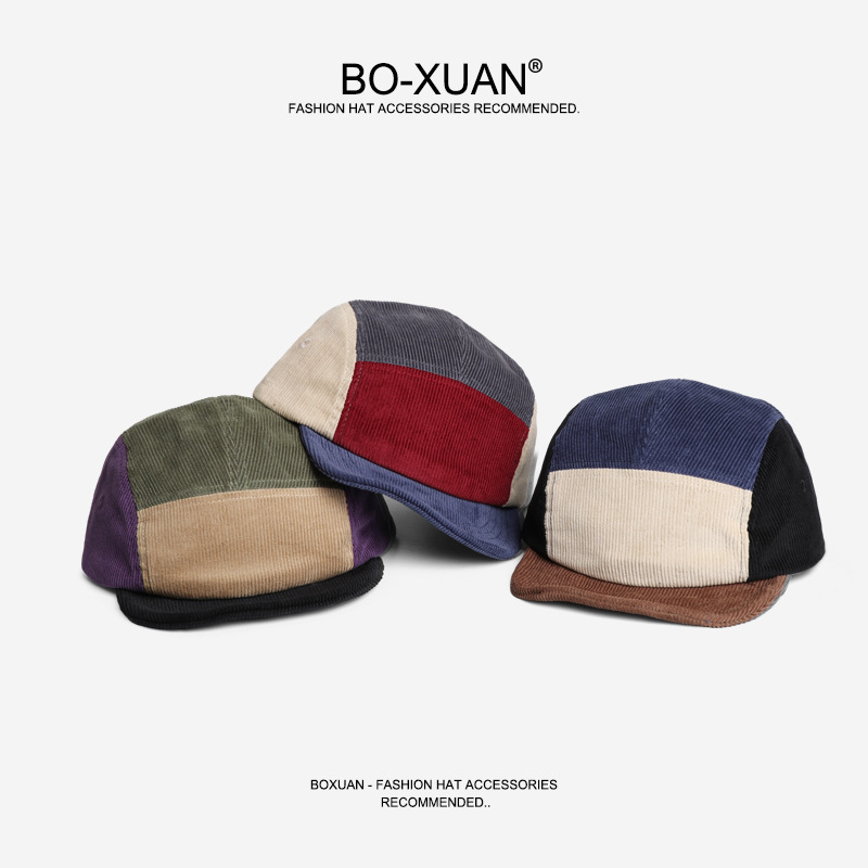 Corduroy Cap 5 Panel - Bonés de Beisebol Retro de Corduroy
