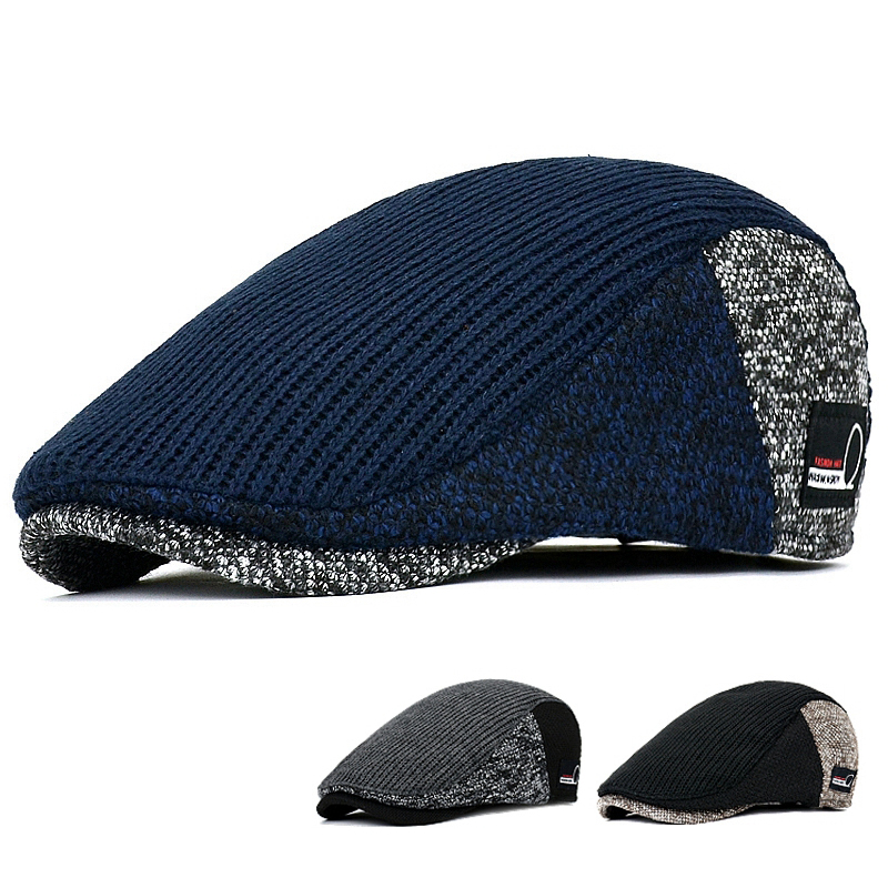 Snapback Hat Flat - Homens Newsboy Chapéus Grosso Outono Inverno