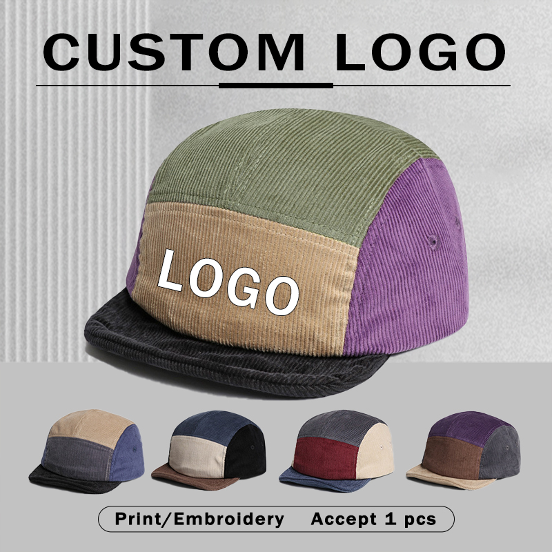 Bonés de Beisebol Retro de Cor - Corduroy Cap 5 Panel avaliação e preço