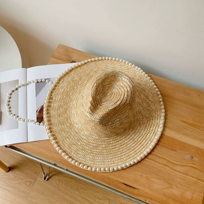 Nova moda verão pérola corrent - Cowboy Hat Straw avaliação e preço